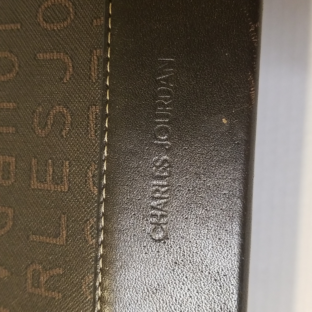 rare CHARLES JOURDAN Paris leather handbag brown rectangular purse Vintage - Picture 5 of 12